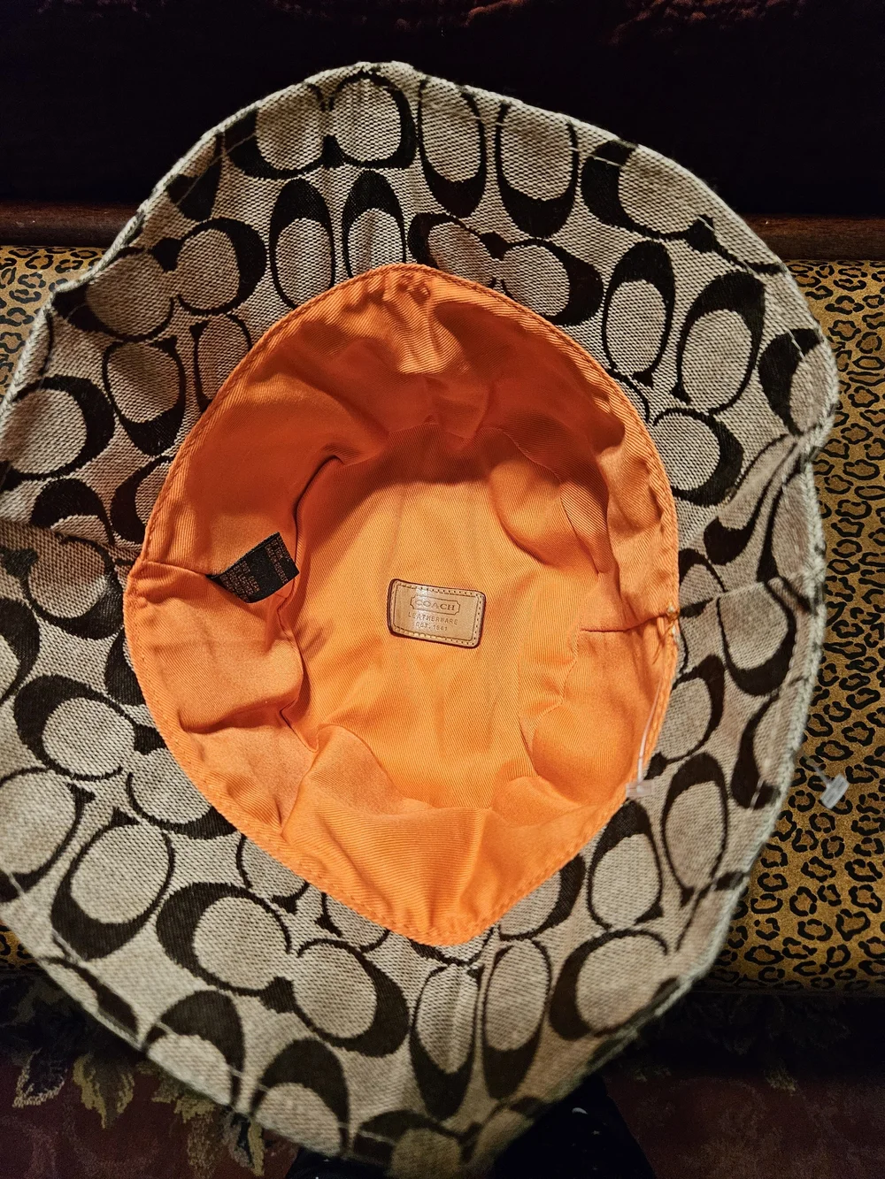 Coach Monogram Canvas Bucket Hat in Beige and Brown - Picture 2 of 4